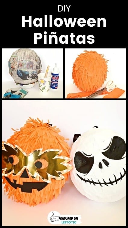 DIY Halloween themed pinatas for kids.