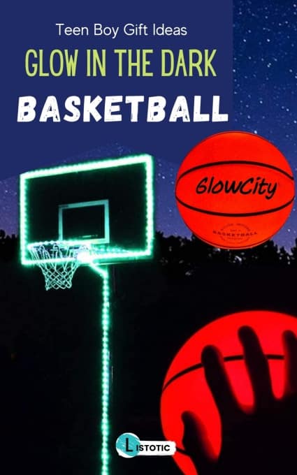 glow in the dark basket ball and basketball hoop