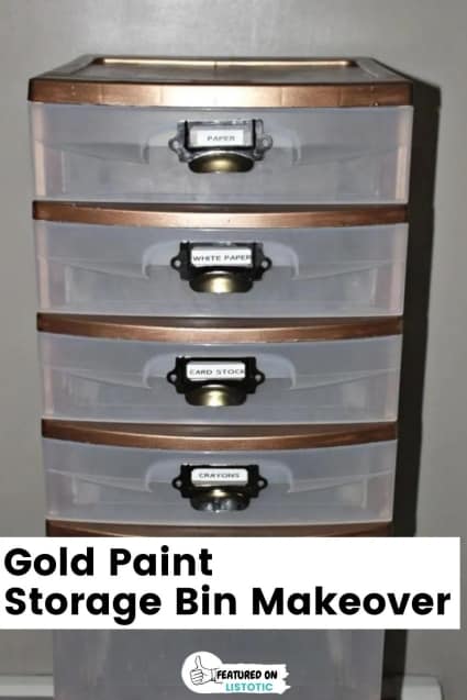 Spray paint plastic storage drawers.