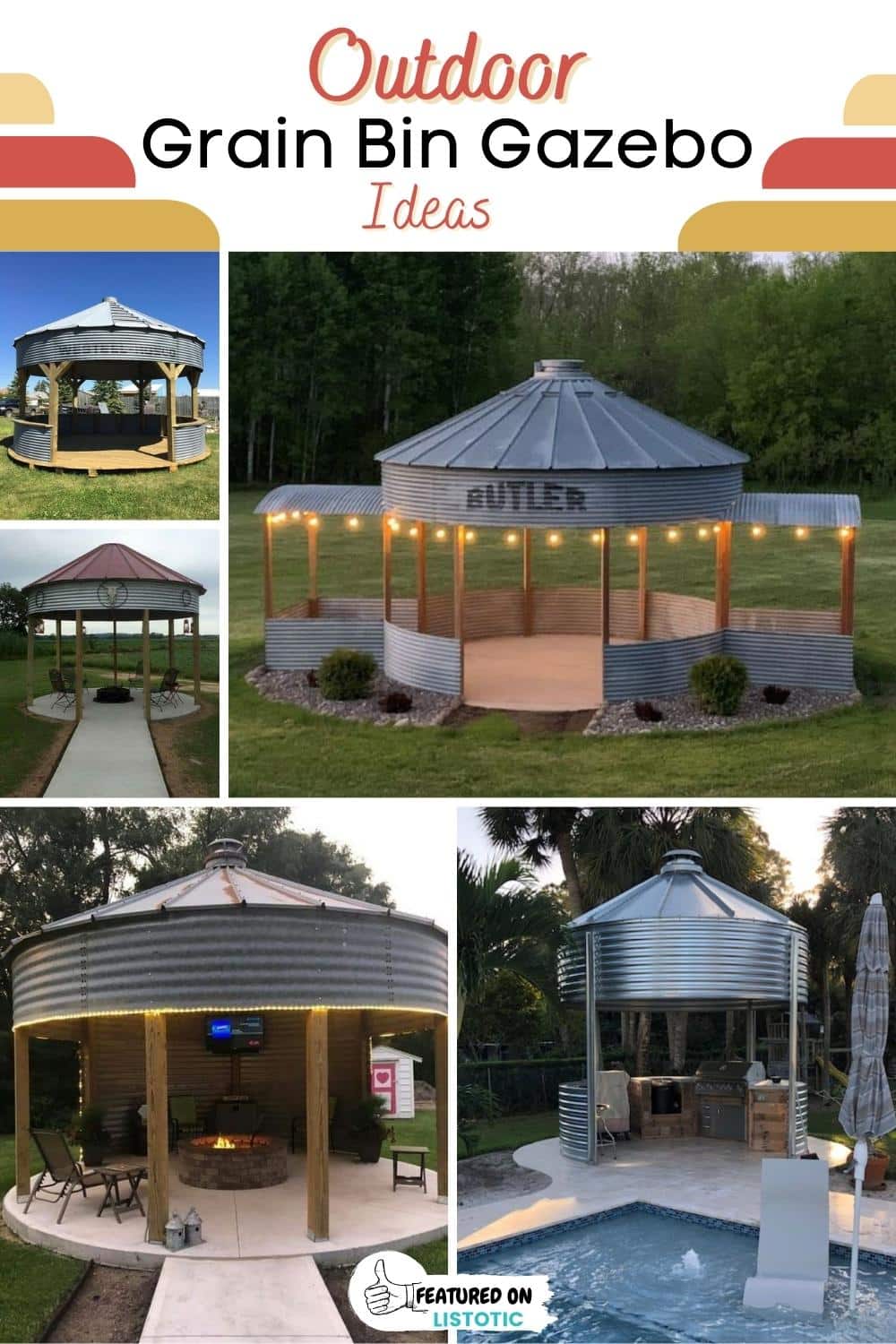 grain bin gazebo and outdoor patio ideas