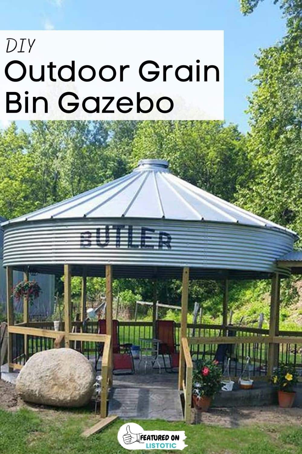 Grain Bin gazebo patio