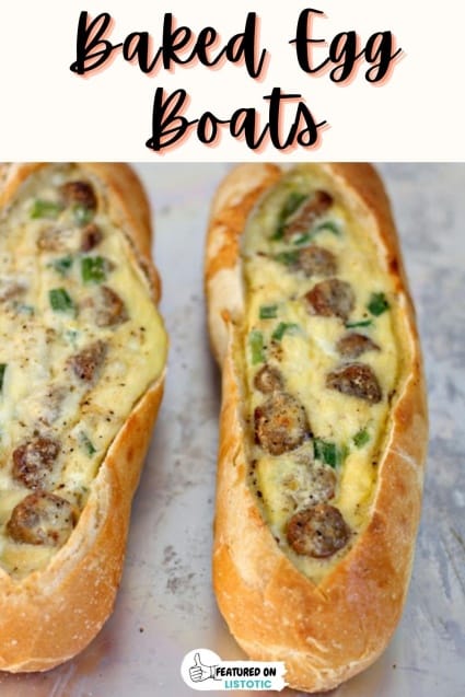 Baked egg boats.