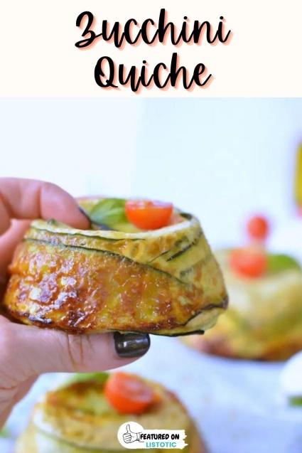 Zucchini wrapped quiche.