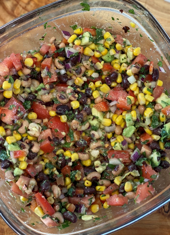 texas caviar ingredients mixed together