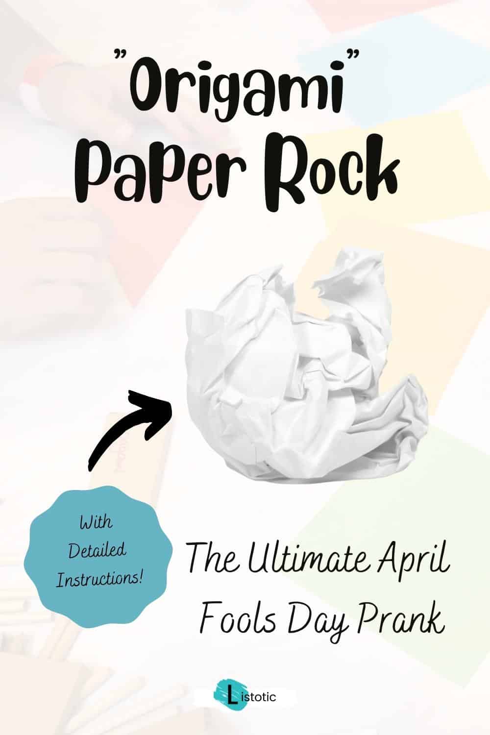 diy origami paper rock april fools day prank trick
