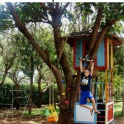 Outdoor play areas for kids.
