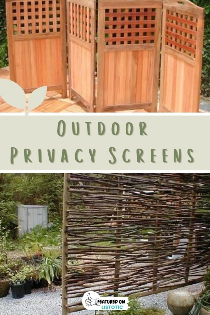 DIY deck privacy screen for garden.