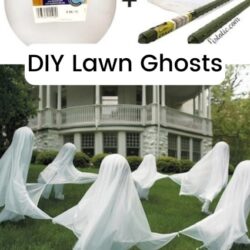 DIY lawn ghosts.