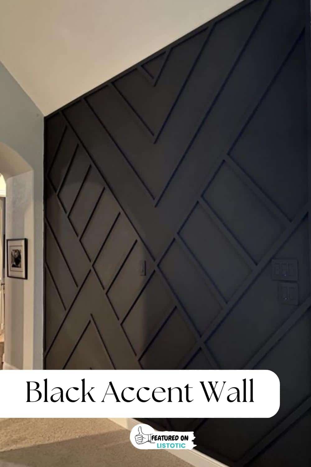 black geometric accent wall