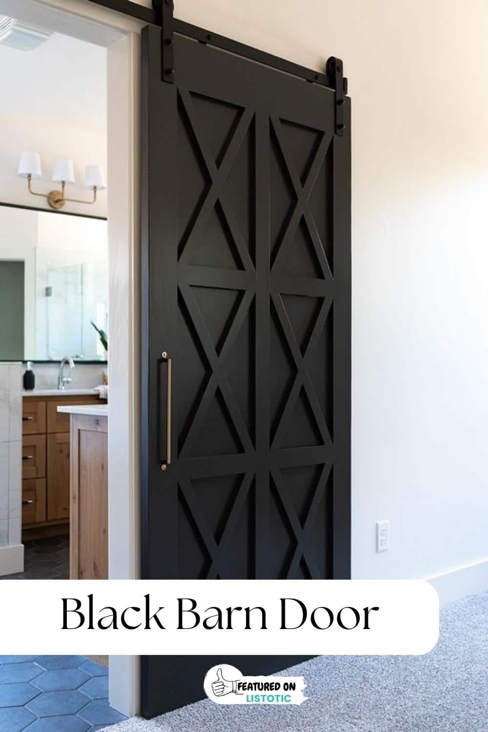 black bar door with x pattern