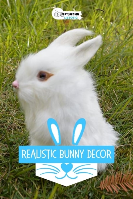 Realistic bunny decor.