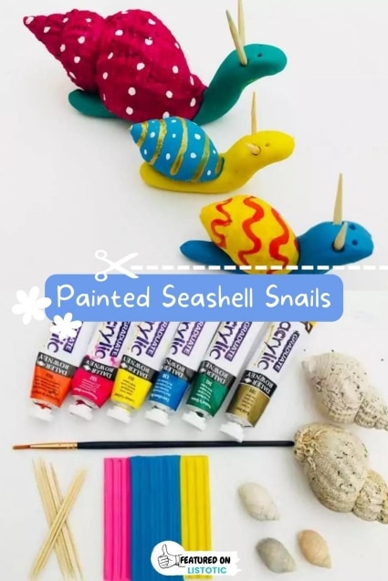 Painted seashell snails.