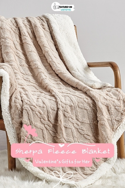 Sherpa fleece blanket.