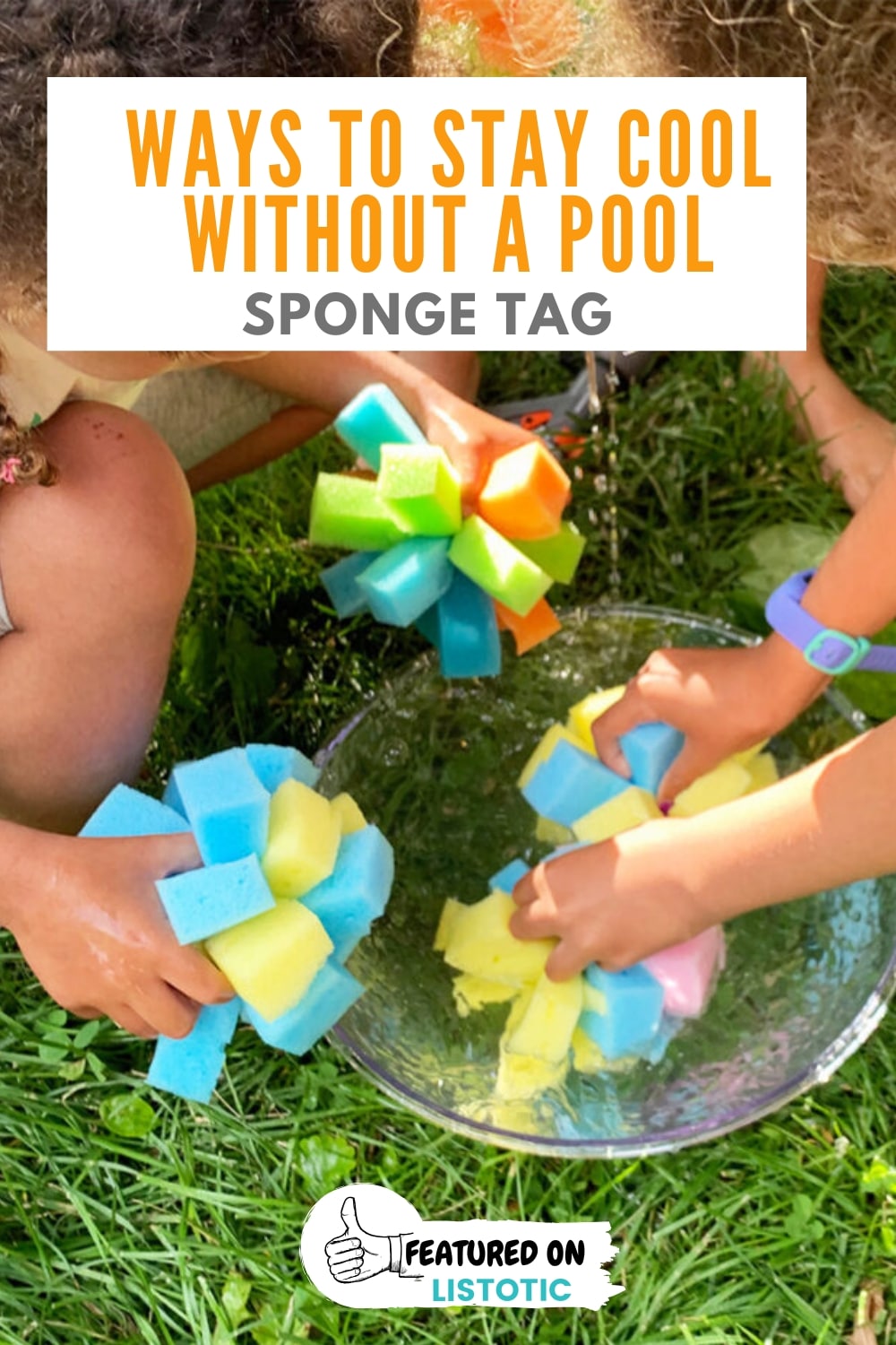 DIY sponge bombs to play sponge tag on a hot summer day