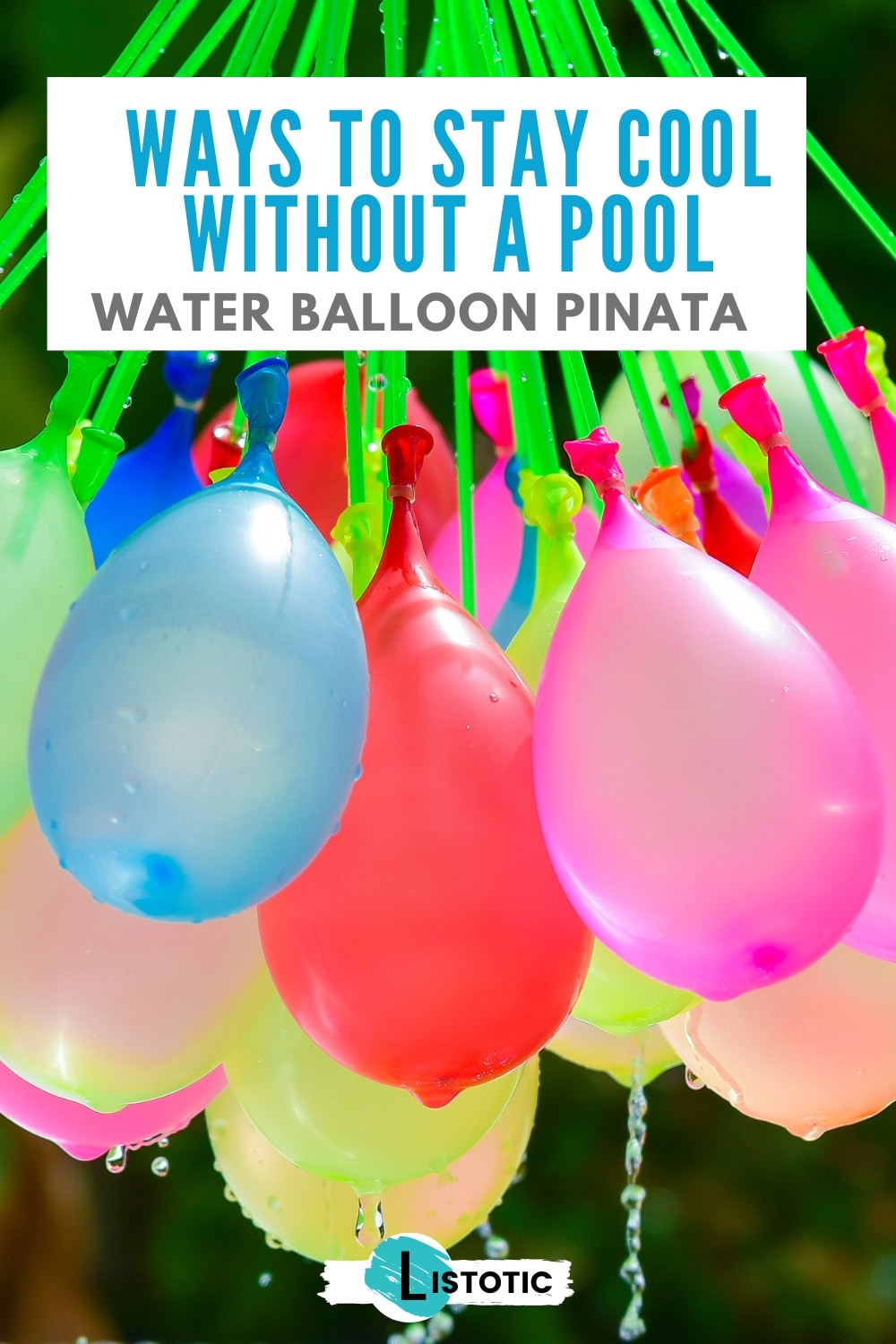 filling up water balloons on a hot summer day 