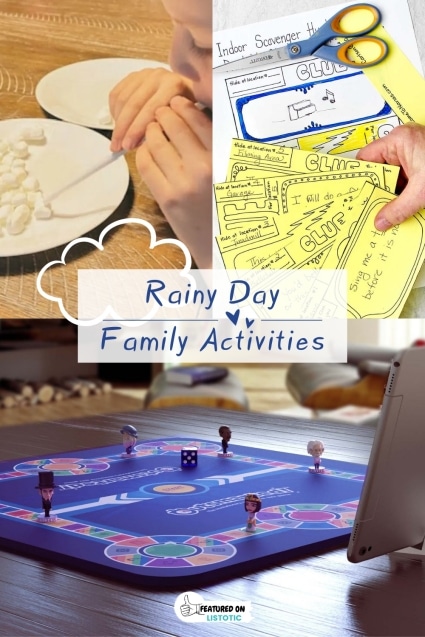 rainy day indoor activities for kids - family night ideas and things to do at home.