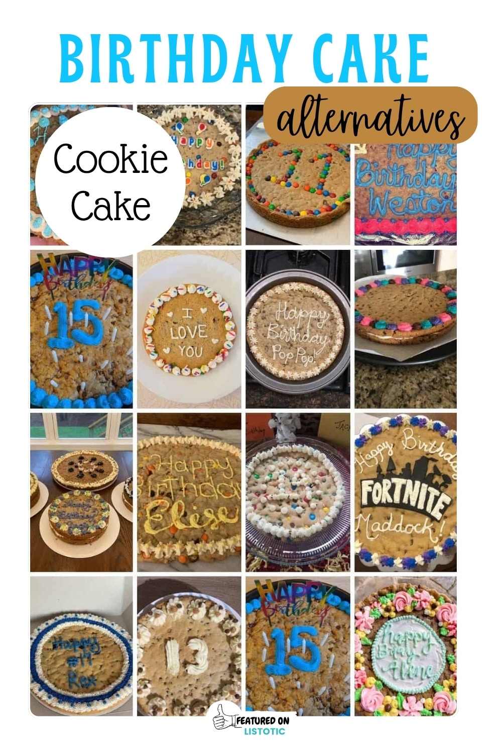 homemade chocolate chip cookies cake decorated with frosting 