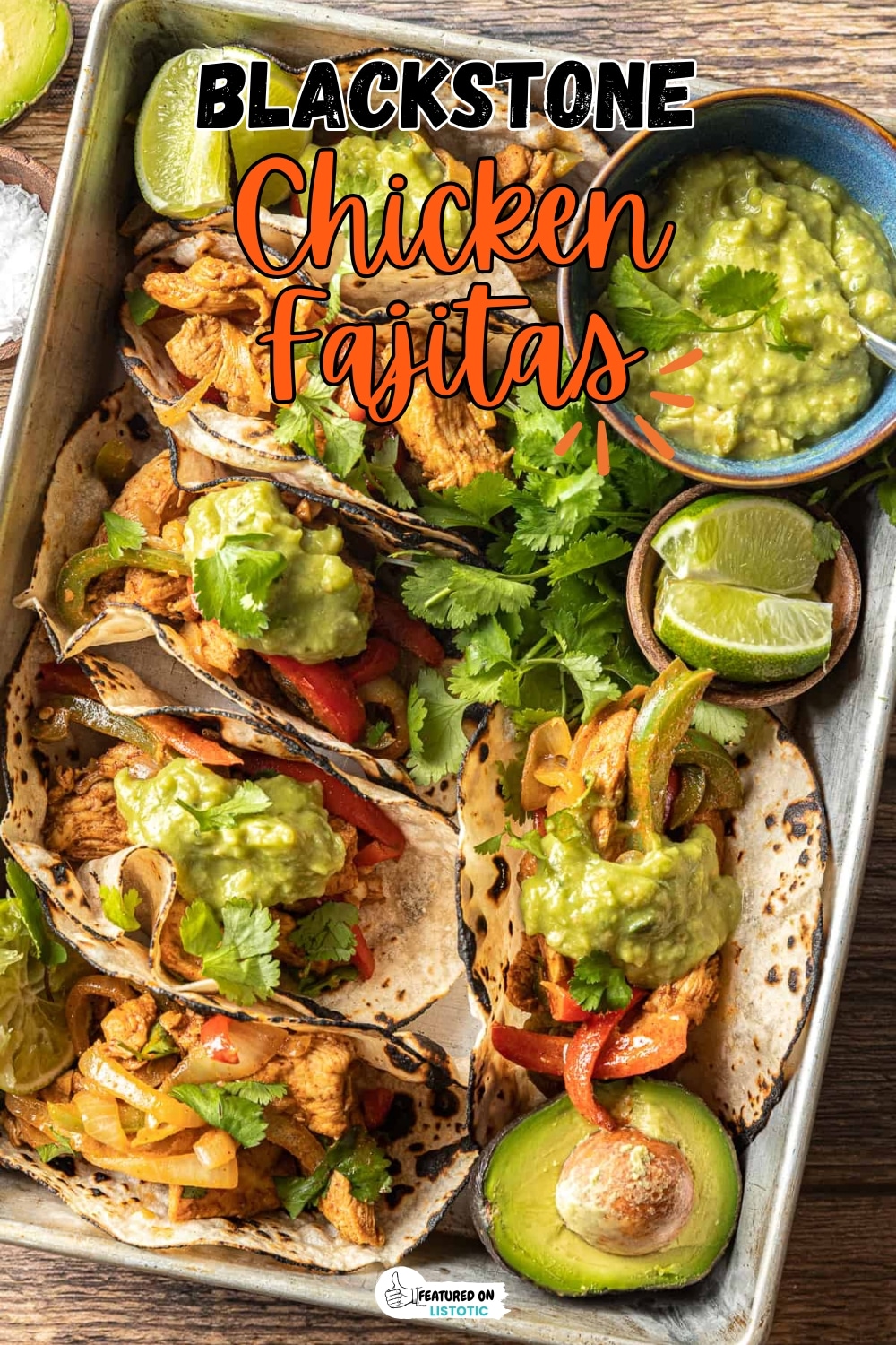 Chicken Fajitas with Sautéd Bell Peppers and Onions on Blackstone