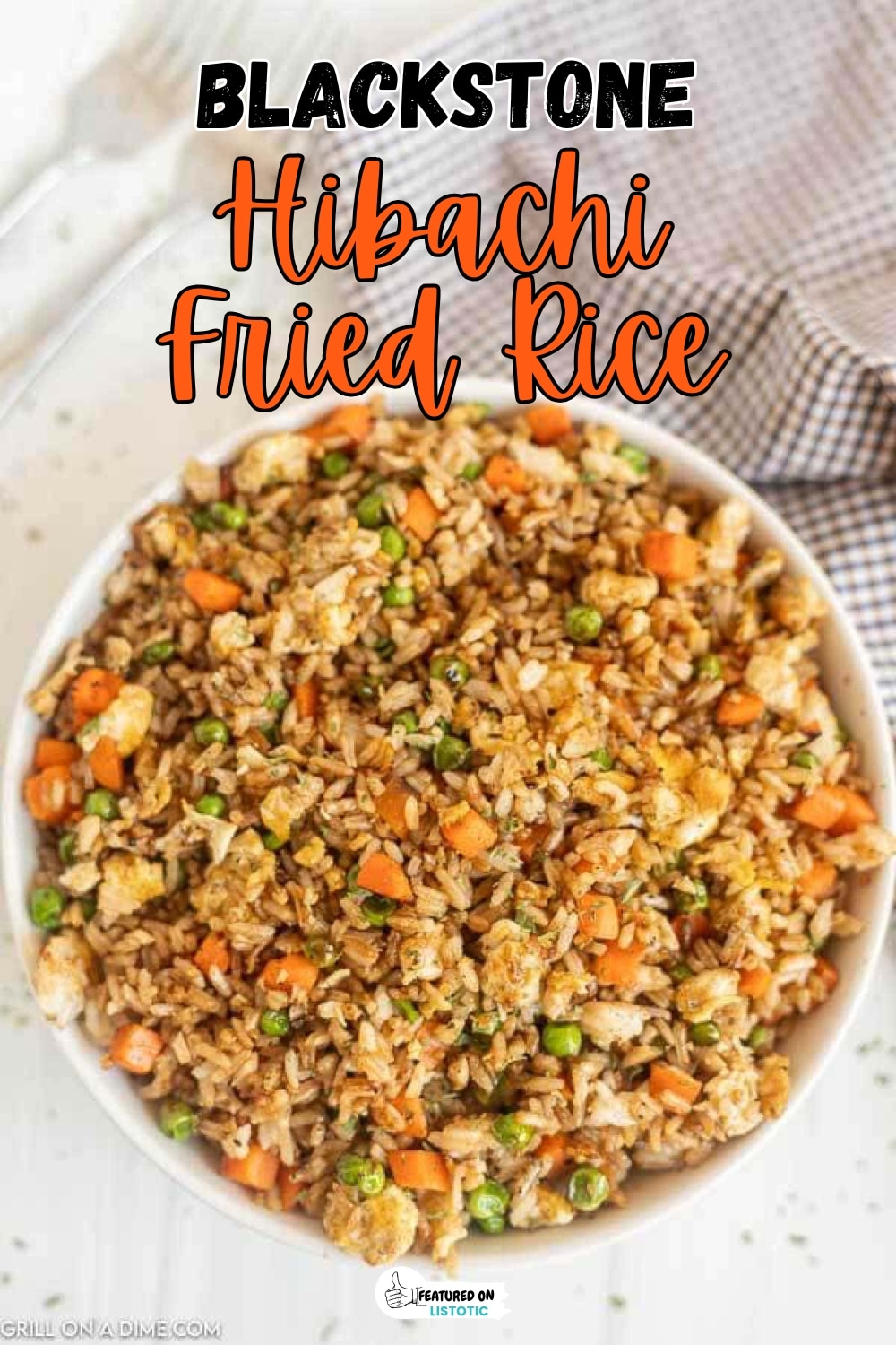 Hibachi-Style Fried Rice with Chicken and Vegetables on Blackstone