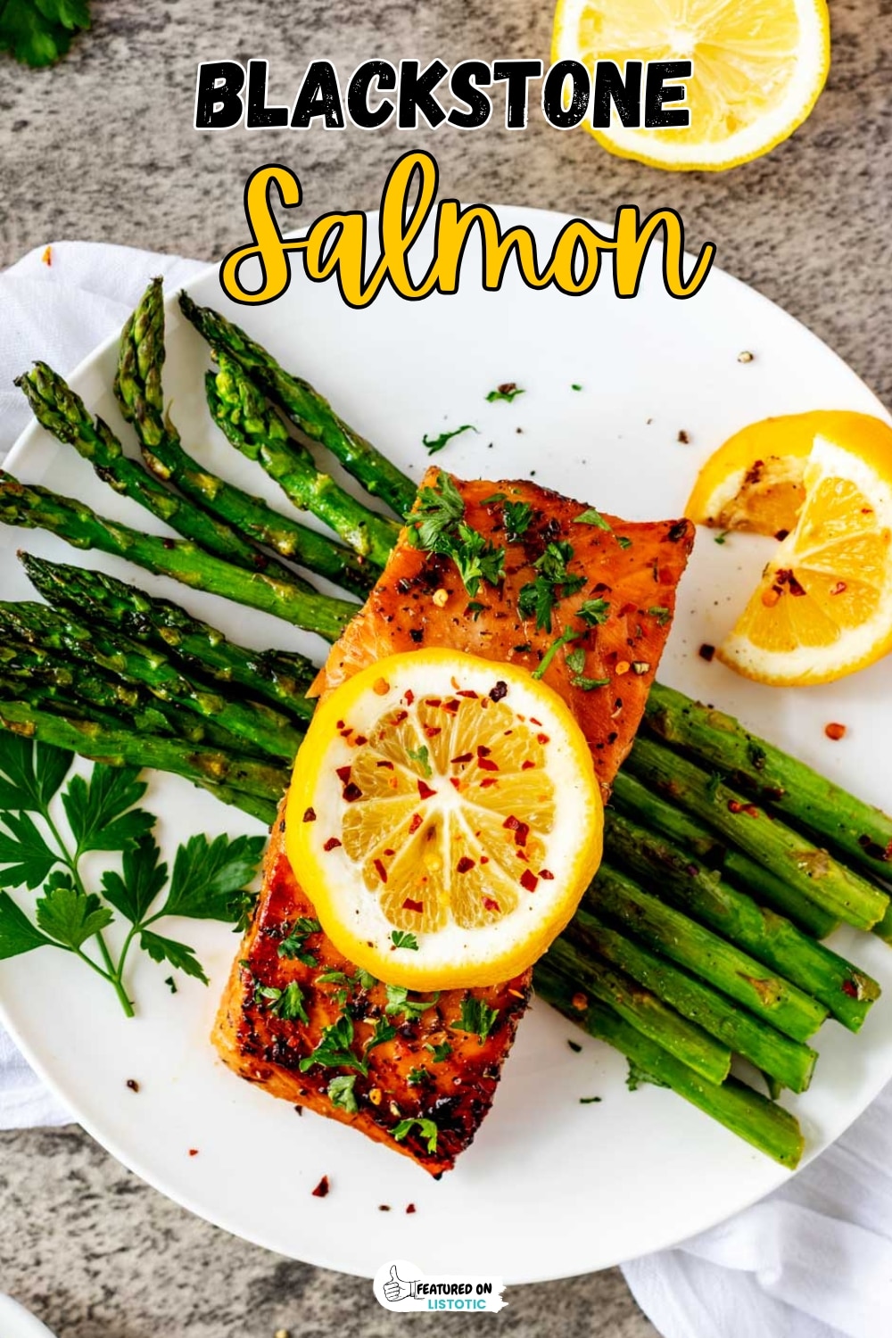 Grilled Salmon Fillets with Lemon and Herbs on Blackstone Griddle