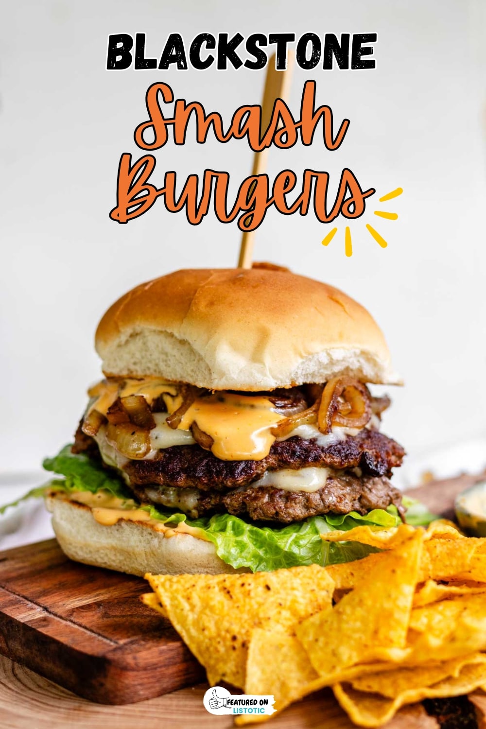 Classic Smash Burgers on Blackstone Griddle with Melted Cheese