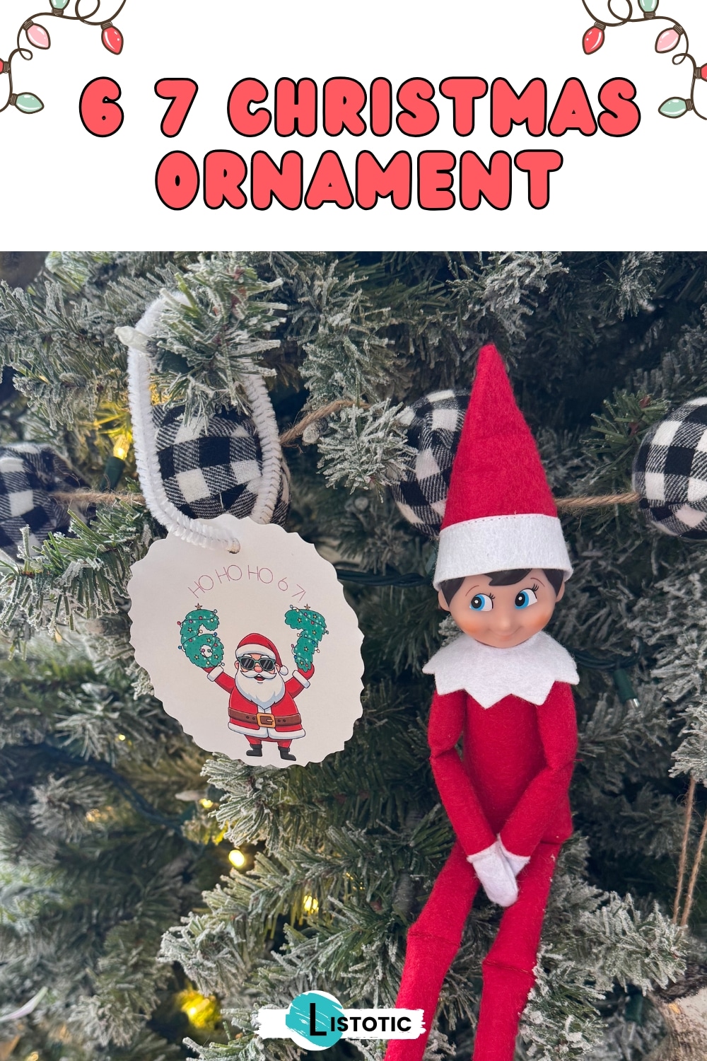 easy DIY elf on the shelf gift from Santa doing the 6 7 trend.