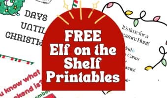 a list of 5 free elf on the shelf printables to print and use for the Elf on the Shelf