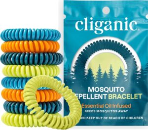 assorted colored bug repellent bracelets