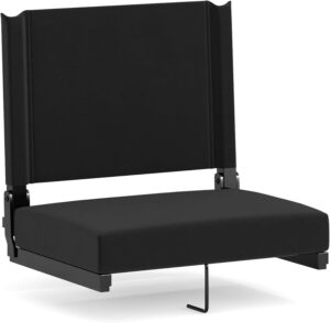 black plush bleacher stadium seat